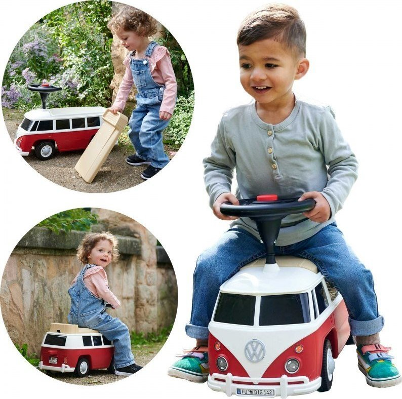 Makinë lodër ride on BIG Volkswagen Van, me zë, për fëmijë, e bardhë