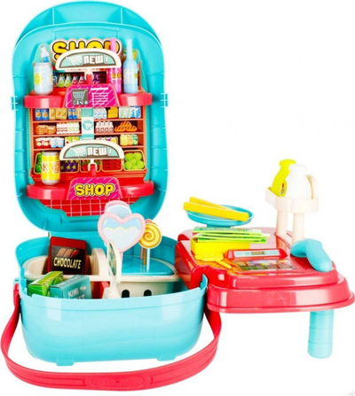Set loje supermarket Mega Creative SUPERMARK AKC, me valixhe, për fëmijë 3+, shumëngjyrësh