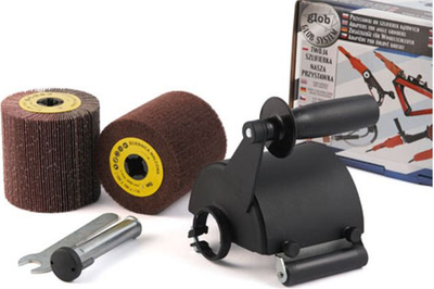 Shtojcë satinimi Glob-System GS20-04, për mulli këndor Bosch GWS9-125S, 100x100x19 mm, e zezë