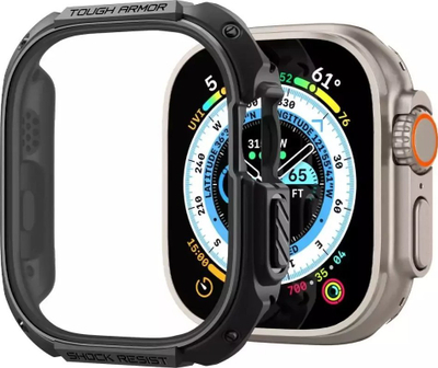 Mbulesë Spigen Tough Armor për Apple Watch Ultra 49mm, xham i integruar, e zezë