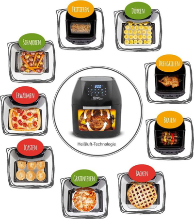 Fritezë ajri MediaShop Power AirFryer Deluxe M17559, 5L, 1800W, e zezë