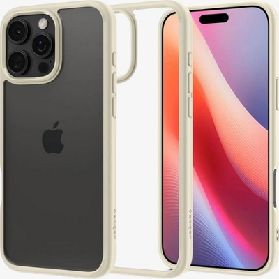 Mbrojtëse telefoni Spigen Crystal Hybrid, për iPhone 16 Pro Max 6.9", transparente, bezhë