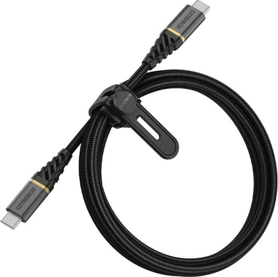 Kabllo karikimi OtterBox USB-C në USB-C, karikim i shpejtë, Premium, e zezë Glamour