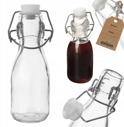 Shishe qelqi Orion, 160 ml, kapak me kapëse, transparente