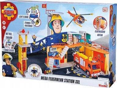 Set loje Simba Fireman Sam Mega Fire Station XXL, stacion i madh zjarri, me drita dhe zëra, shumëngjyrësh