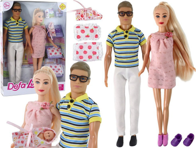 Set kukulla Defa Lucy Family, çift me bebe, për kalama 3+, shumëngjyrësh