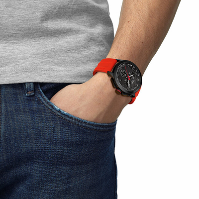 Orë për meshkuj Tissot T-Race La Vuelta 2023 Special Edition T135.417.37.051.04, e kuqe/zezë