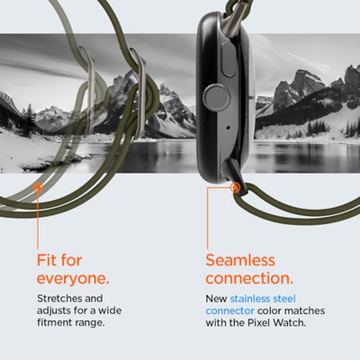 Rrip ore Spigen Lite Fit për Google Pixel Watch 41mm, najlon Solo Loop, khaki