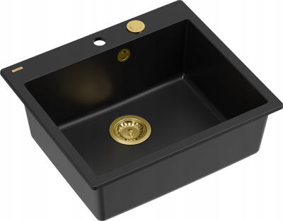 Lavaman kuzhine Granit GraniteQ MORGAN 110, 1 legen, sifon Push To Open, i zi me detaje ari