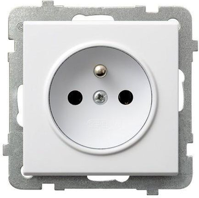 Prizë njëshe Ospel Sonata (GP-1RZ / m / 00), me tokëzim, 16A, 250V, e bardhë