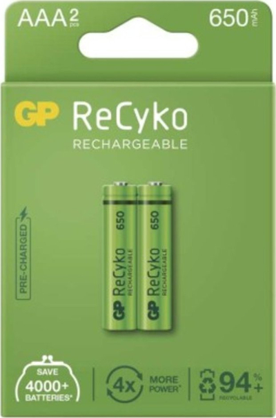 Полначливи батерии ГП Ресико 650 ААА, 650mAh, 1.2V, пакување 2 парчиња