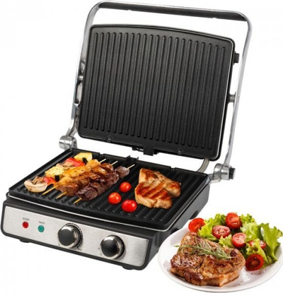Grill elektrik kontaktues ProfiCook PC-KG 1264, 2000W, pllaka 180°, inox argjendt