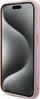 Maskë telefoni Guess Saffiano Iridescent Script për iPhone 15 Pro, TPU PC, rozë