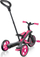 Tricikël 4-në-1 Globber Explorer Trike, me tendë dielli, rrip sigurie 5 pika, rozë