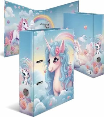Dosje me mekanizëm HERMA Happy Unicorns, A4, shpinë 70mm, shumëngjyrëshe