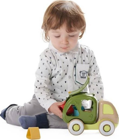 Lodër kamion riciklimi Early Learning Centre, me forma, plastikë dhe dru, me ngjyra nga të gjitha
