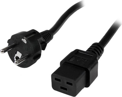 Kabllo StarTech Europe SCHUKO C19, 2m, e zezë