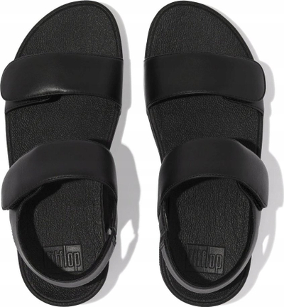 Sandale gocash FitFlop Lulu, lëkurë, me rrip që rregullohet, të zeza