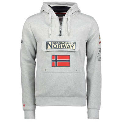 Bluzë Geographical Norway sweatshirt 3/4 007 M WR059H/GN, pambuk poliestër, gri