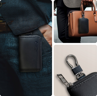 Pouch mbrojtës Tech-Protect KLR300, bllokim sinjali RFID, për çelësa makine keyless, i zi