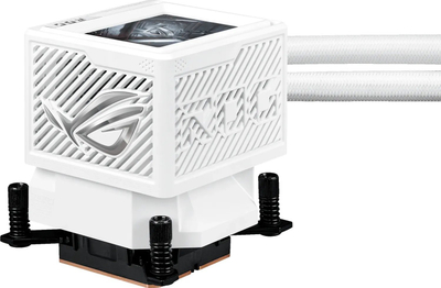 Ftohës uji për proçesor ASUS ROG Ryujin III 360 ARGB Extreme, radiator 360 mm, ekran LCD 3.5\", i bardhë