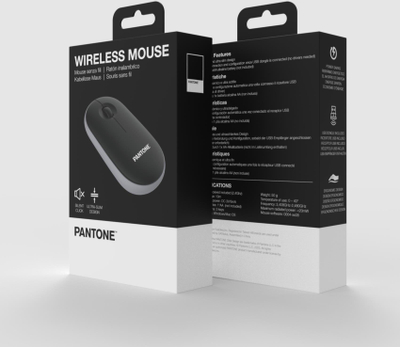 Maus pa tel Pantone Wireless Mouse, optik, shumë i hollë, i zi
