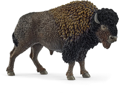 Figurinë kafshe Schleich Wild Life North American Bison, lodër edukative, kafe