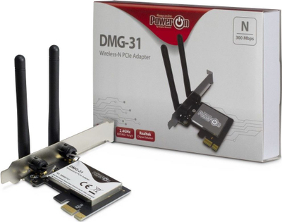 Kartë rrjeti Wi‑Fi Inter Tech DMG 31, PCIe x1, 300 Mb/s, e zezë