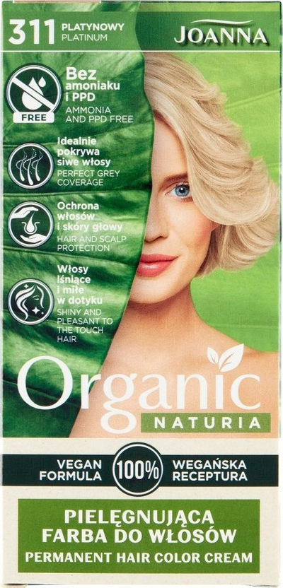 Bojë flokësh Joanna Naturia Organic 311 Platinum, vegane, pa amoniak