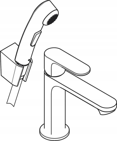 Rubinet lavamani Hansgrohe Rebris S 72215000, me dush bide, krom