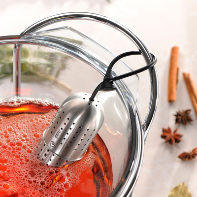 Infuzer erëzash GeFu Aromatic, çelik inox, me kordoni silikoni, ngjyrë argjendtë