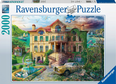 Puzzle Ravensburger Manor House Over the Years, 2000 copa, ilustrim vile, shumëngjyrësh