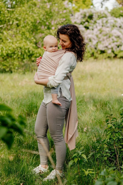 Shall mbajtës për bebe Cotton Baby Sling, 100% pambuk organik, 5 m, bezhë