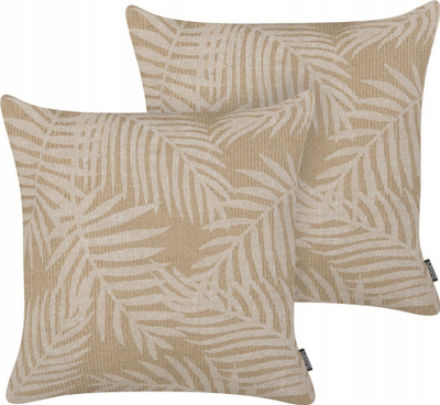 Set me 2 jastëkë për zbukurim, 45x45 cm, jute, bezhë natyrale