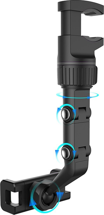 Mbajtës rrotullues telefoni për makinë, 360°, universal, i zi