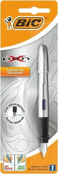 Stilolaps me bojë BIC Xpen Fountain Pen, majë iridiumi, trup metalik krom, 1 copë