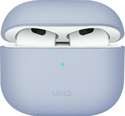 Mbrojtëse për AirPods 3 Uniq Lino, silikon, për gjeneratën e 3, blu e çelët