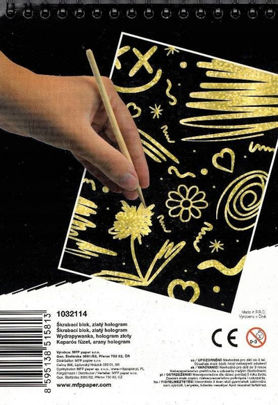 Set fletësh për gërvishtje MFP Scratching Holo, 20x14 cm, 10 fletë, i zi