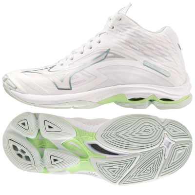 Atlete volejbolli Mizuno Wave Lightning Z7 Mid W për mrena, ngjyrë e bardhë