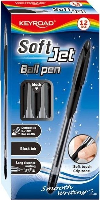 Stilolaps me bojë me rrotullim Keyroad Classic, 0.7 mm, set 12 copë, i zi