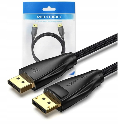 Kabllo video Vention DP 1.4, 2 metra, 8K, e zezë