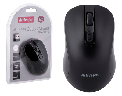 Maus ActiveJet AMY-305W, wireless, 1600 DPI, 2.4 GHz, i zi
