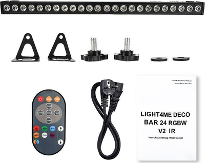 LED bar skenik Light4Me DECO BAR 24 RGBW V2 IR, 24 LED, DMX, i zi