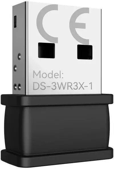 Adapter WiFi USB Hikvision DS-3WR3X-1, WiFi 6, për DVR, i zi