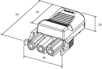 Lidhës elektrik Ensto NAC32S.W, 3 pole, 0.75-4 mm², i bardhë