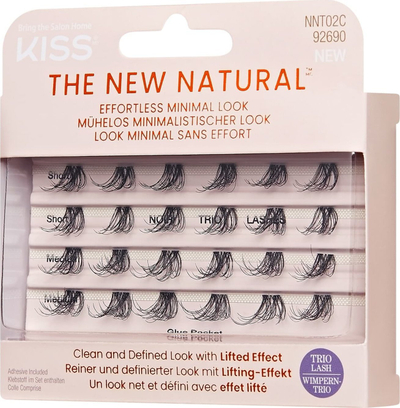 Вештачки трепки KISS The New Natural Trio Lashes 02, 24 праменчиња, природни