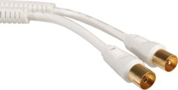 Kabllo antene Secomp, IEC mashkull me IEC femër, 1 m, e bardhë