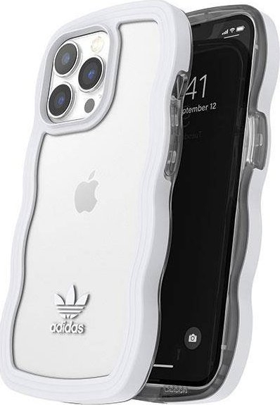 Mbrojtëse telefoni Adidas OR Wavy, për iPhone 13 Pro 13 6.1", hardcase, e bardhë transparente