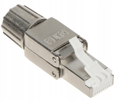 Prizë modulare e mbrojtur RJ45 FTP8 HAND, për kabllo të mbrojtura, metalike, argjend