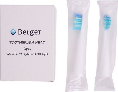 Koka për furçë dhëmbësh Berger TB Optimal dhe TB Light, 2 copë, të bardha